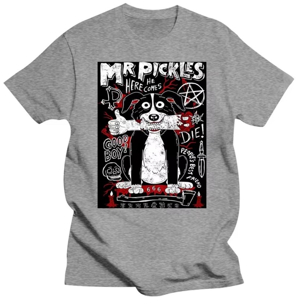Mr Pickles T Shirt Men Cotton Collie Dog T-shirt O-neck Funny Tshirt Adult Adultswim Mature Dog Evil Satan Tee Streetwear