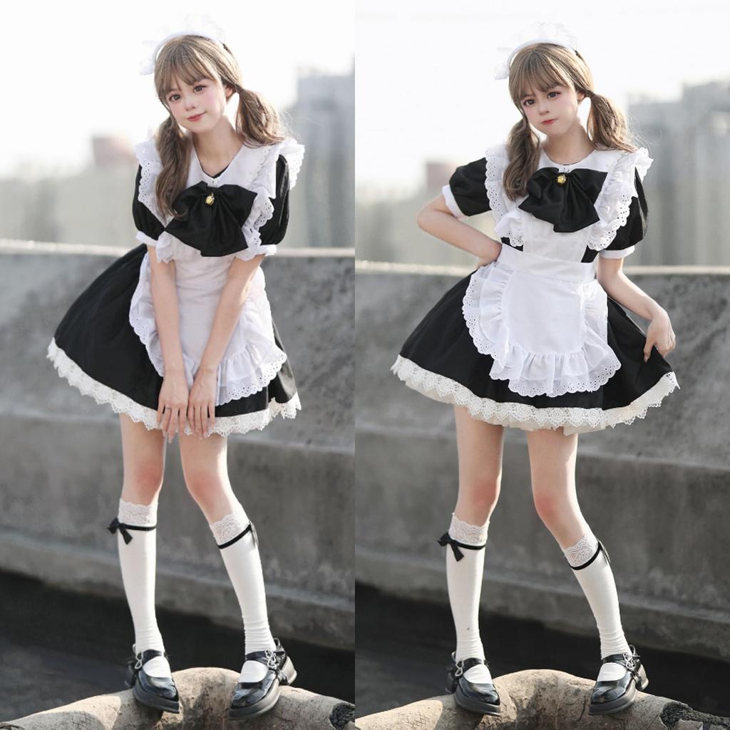 Maid Short Cute Maid Coffee School Photo Cultural Con Otaku Dance Outfit [FULINE] Outfit, Cross-Dressing, Sleeves, Maid, Moe, Cafe, Shop, Cosplay,