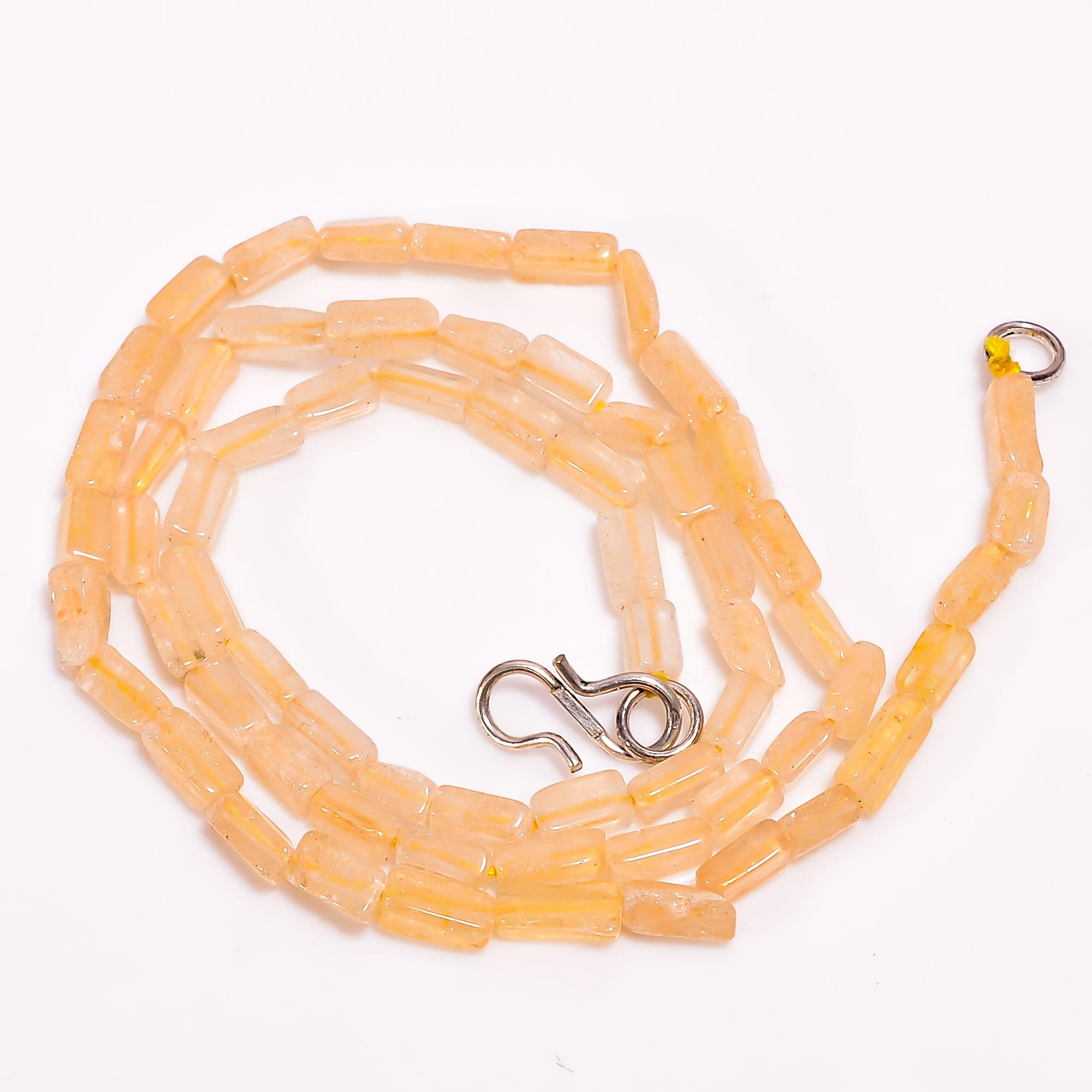 

AAA+ 100% Natural Yellow Aventurine Radiant Smooth Beads Necklace 6-9 mm 17.5 UB-8485