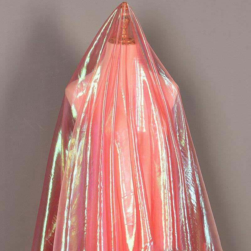 100x150cm Tessuto di Garza Colorato Lucido Laser Riflettente Gradiente Organza Voile per Cucito Fai da Te Abito da Sposa Costume da Palco