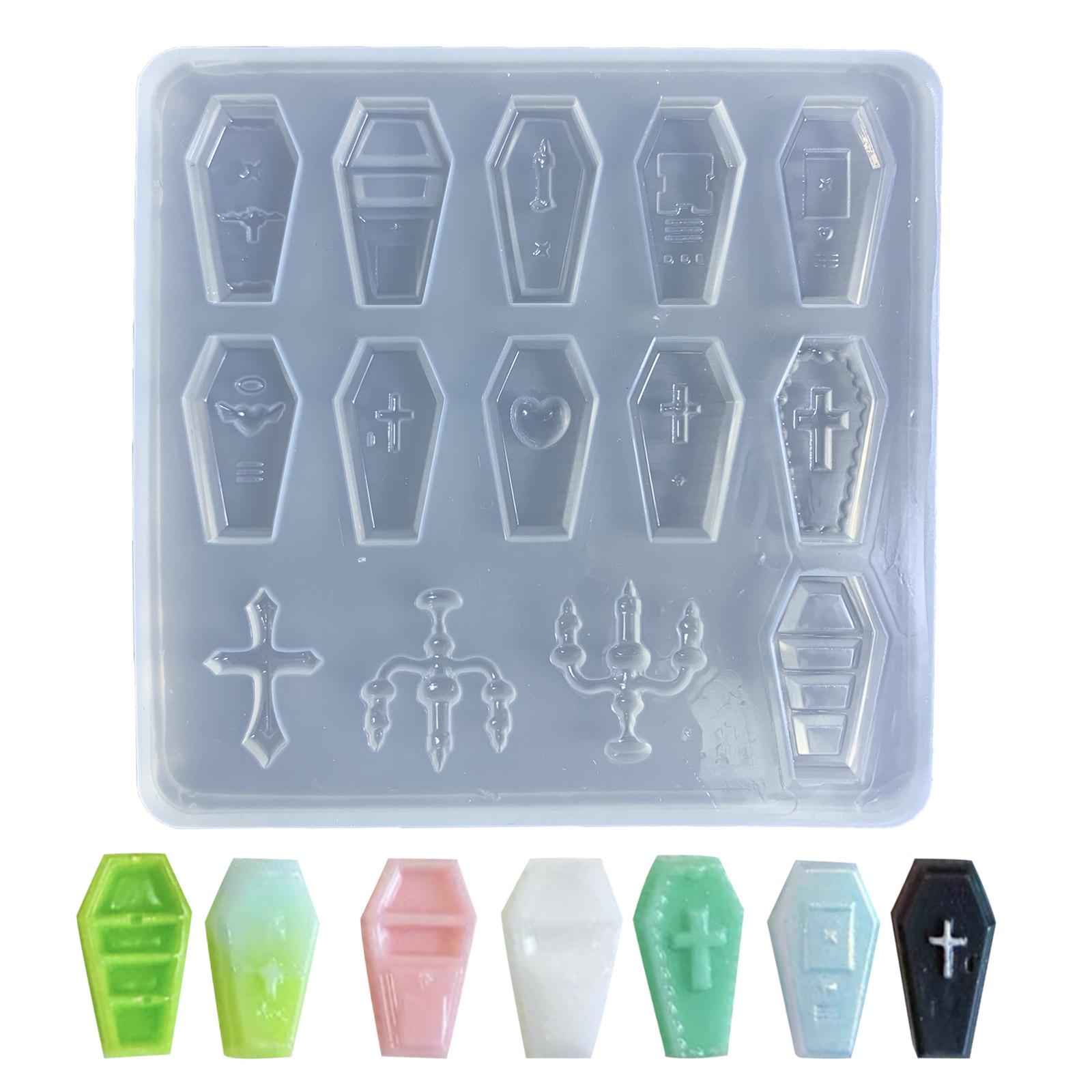 

Силіконова форма для карток у формі труни Аксесуар для карток Смоляна форма Наповнювач для живих пісків Брелок Сережка Кулон Епоксидна форма Інструмент для рукоділля своїми руками