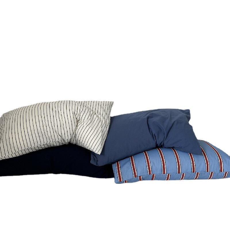 Pure Cotton Pillow Set: Includes Single 48x74cm Pillowcase, Pair of Pillow Inserts, Liner, and Cover.