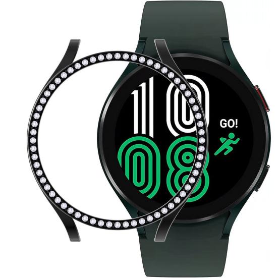Custodia per orologio con strass, galvanica antiurto, per orologio, paraurti, protezione per lo schermo, per Samsung Galaxy Watch 4