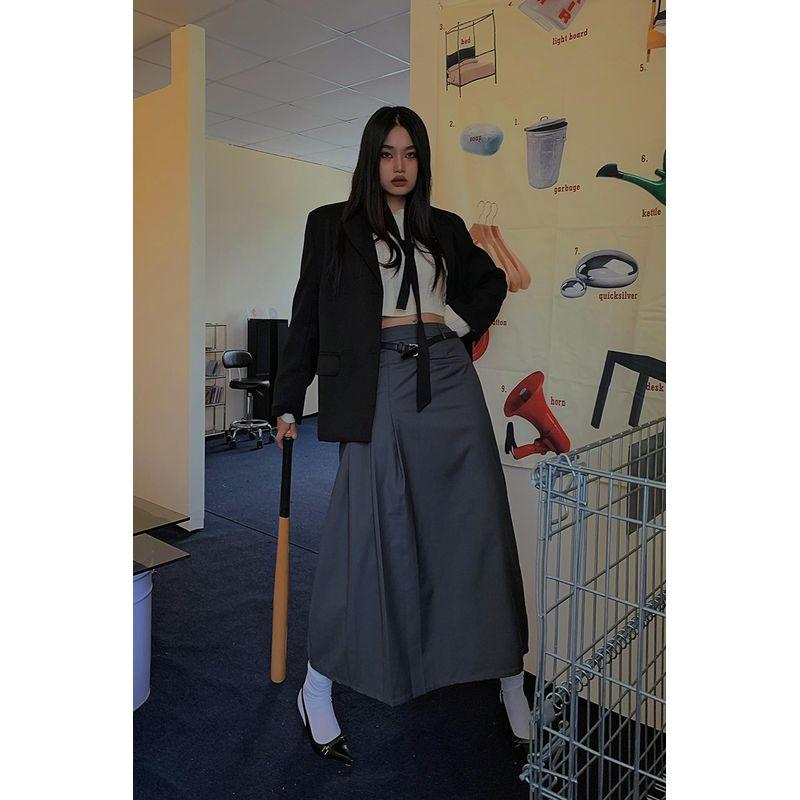 

Костюм оверсайз Brother Nan Верхняя одежда Женская Осень и Зима Большой размер Большой размер Женский Свободный Стройнящий Уличный Повседневный Всесочетаемые Топы Gray overskirt L