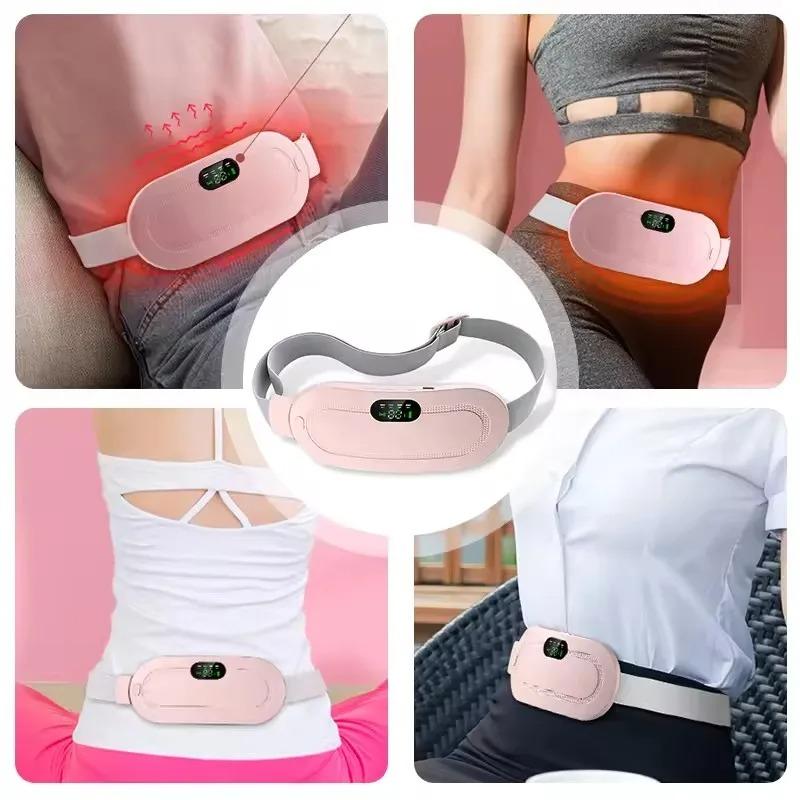Women Smart Warm Palace Belt Relieve Period Cramp Pain Menstrual Heating Pad Vibration Massage Abdominal Relieve Menstrual Pain