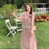 Pink Salt Sweet Wear with Fringed Sleeveless Vest Set Women's Summer New Fashion Skirt Two-piece Set