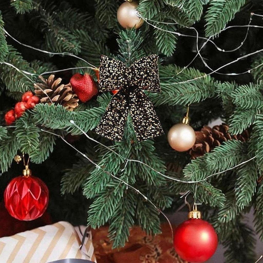 Bow Christmas Tree Decoration Wreath Bow Xmas Decor Craft Supplies For Front Door