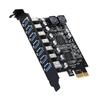 RENESAS 7-Port USB 3.2 Gen 1 5Gbps Expansion Card with D720201 Controller