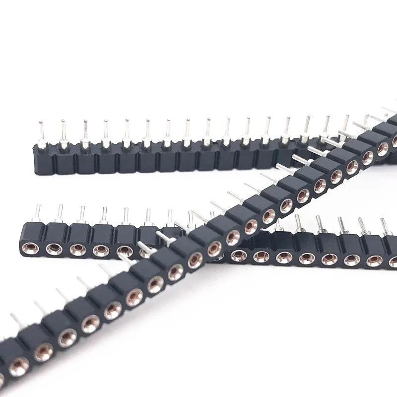 5pc 2.54mm Round Hole Male Tin Gold Female Pin Header 1/2x40P Single/Dual Row Breakable PCB IC Crystal Relay Transistor Socket