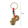 Lucky Cat Car Keychain Brass Five Emperor Coin Keychain Pendants Cute Animal Handmade Jewelry
