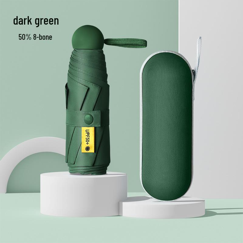Mini Ultralight Five-Fold Anti-UV Umbrella - Portable Dual-Use for Sun and Rain, Customizable Women's Sunshade.