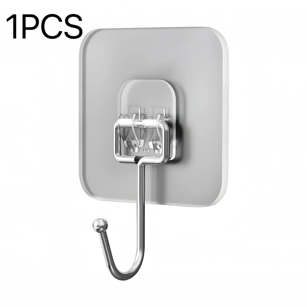 Stora krokar Heavy Duty 22 lbs vattentäta självhäftande väggkrokar spikfria genomskinliga vattentäta krokar för kök badrum