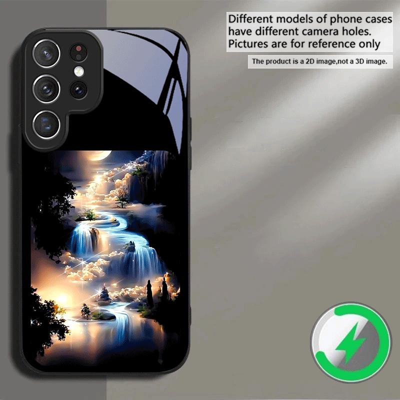 Fantasy Night Scenery For Samsung S26 S20 Ultra S21 Pro S22 Plus S23 FE S24 Ultra S25 For Magsafe Edge Glass Phone Case
