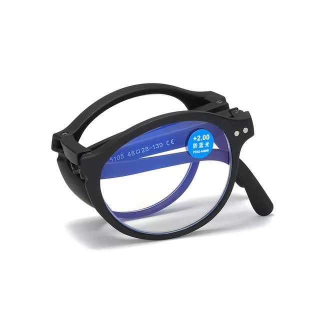 

Men s Folding Reading Glasses Anti-Blue-ray Reading Glasses Old Man Long-sighted Glass Spring Men Women Reading Glasses +100 чёрный
