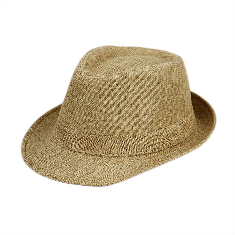 Cappelli Fedora Estivi per Uomo Mezza Età Cappellino Lino Panama Monocolore Jazz Cappello Cowboy Uomo Donna Festa Britannica Cappello da Sole
