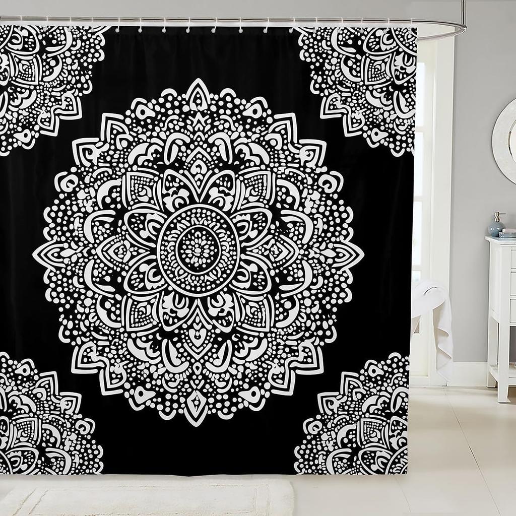 Little Cat Shower Curtain Cute Kitten Shower Curtain Set Galaxy Starry Sky Bath Curtain Universe Planet Purple Nebula Cosmic