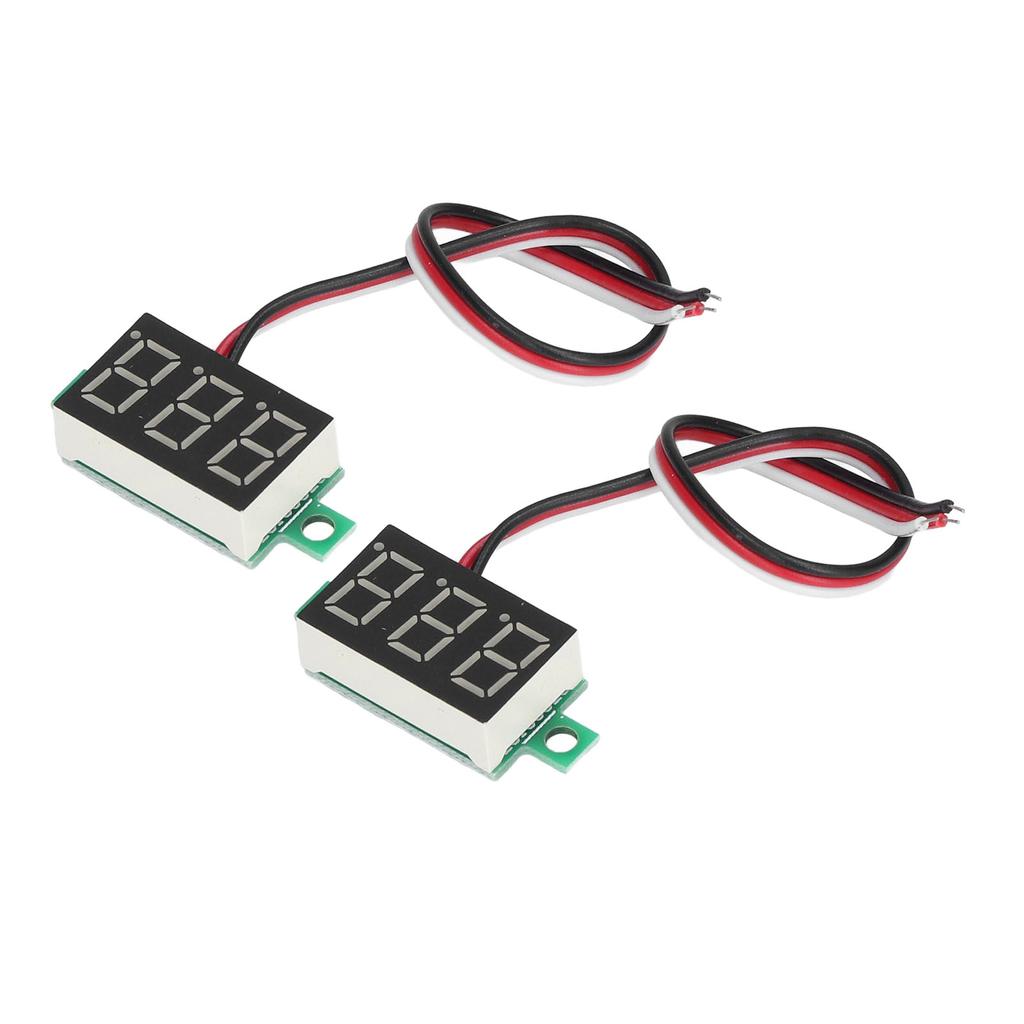 2Pcs Digital Voltmeter Voltage Meter 3 Wire 0.36in Green LED Display DC0.00V?30.0V