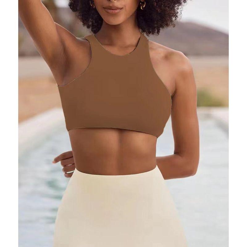 

Yoga Fashion Bra Running Quick-Drying Sports Intimates XL Dark brown