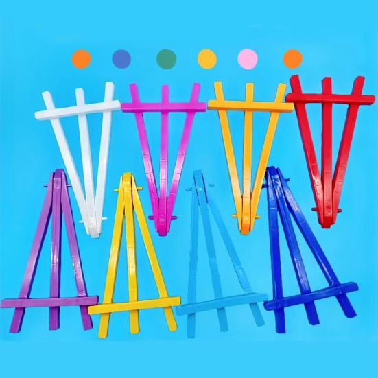 5 stk Triangel-easel Mini-stativ Barnekunst-display Liten tegning staffeli med lyse farger 15,5 cm plastskisser staffeli