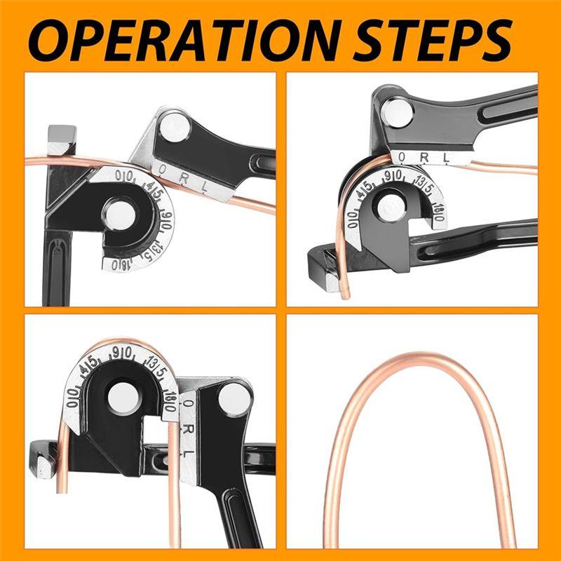 A34R Tube Bender -180 Degree 3 In 1 Pipe Bender Suitable For Bending 1/4Inch 5/16Inch 3/8Inch OD Copper,Brass & Steel Pipes