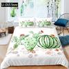 Succulents Bedding Set Green Plant Duvet CoverTropical Botanical Comforter CoverQuilt Cover for Bedroom Decor Full Size 3pcs