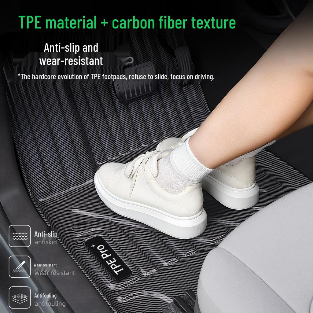 Honda Envix Carbon Fiber Pattern TPE Floor Mats - Protective & Decorative Car Carpet Mats
