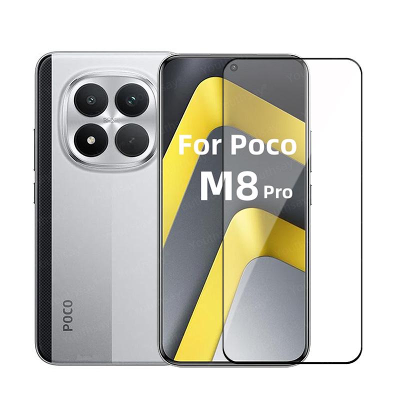 Full Cover Glass For Poco M8 Pro 5G Tempered Glass Poco M8 Pro Screen Protector 3D Protective Phone Film For Poco M8 Pro