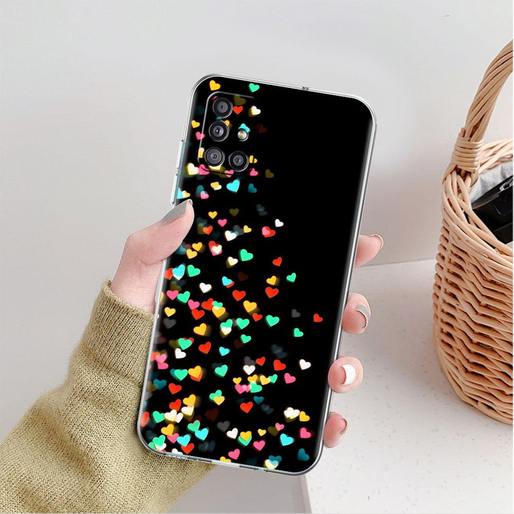 Clear Case For Samsung Galaxy A52 A12 A51 A32 A21s A71 A32 A22 50 A70 A31 A72 5G Phone Cover Cute Love Heart