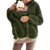 Ensemble familial assorti surdimensionné à la mode pour femmes: Manteau Kangourou Mère-Enfant Une Pièce Couleur Unie en Peau de Mouton