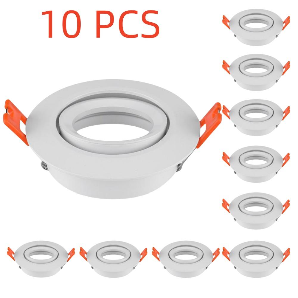 1/10PCS Downlight Adjustable GU10 MR16 Black/White Halogen Led Spot Light Frame E27 Lamp Holder GU10 Downlight Accessories