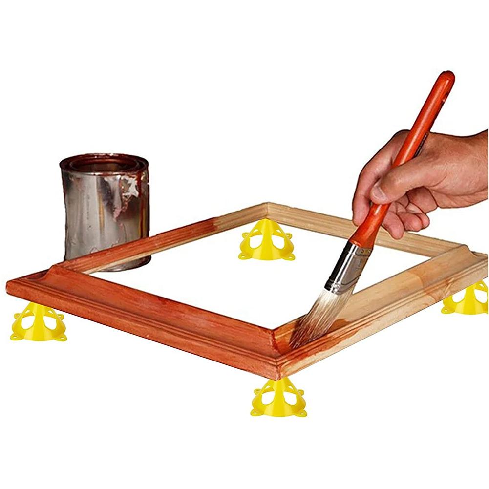 A20F-50 PCS Yellow Cone Canvas And Cabinet Door Risers, 3.5Inch X 2Inch Pyramid Stands, Acrylic Painting Support Stands