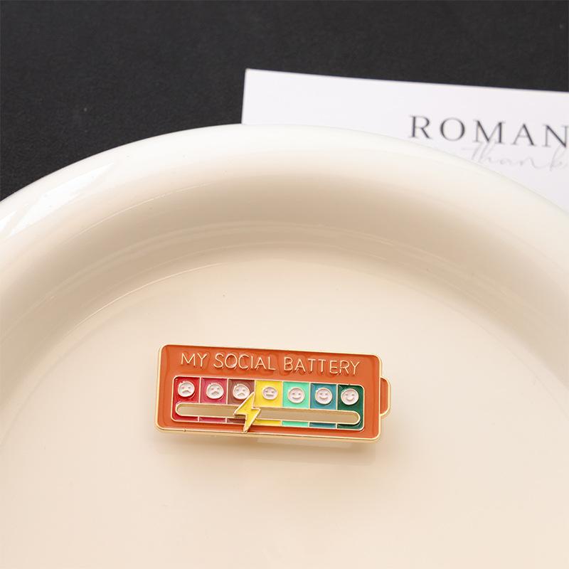 Mood Conversion Brooch Personality Can Slide Social Energy Conversion Metal Badge Pin Jewelry for Men and Women