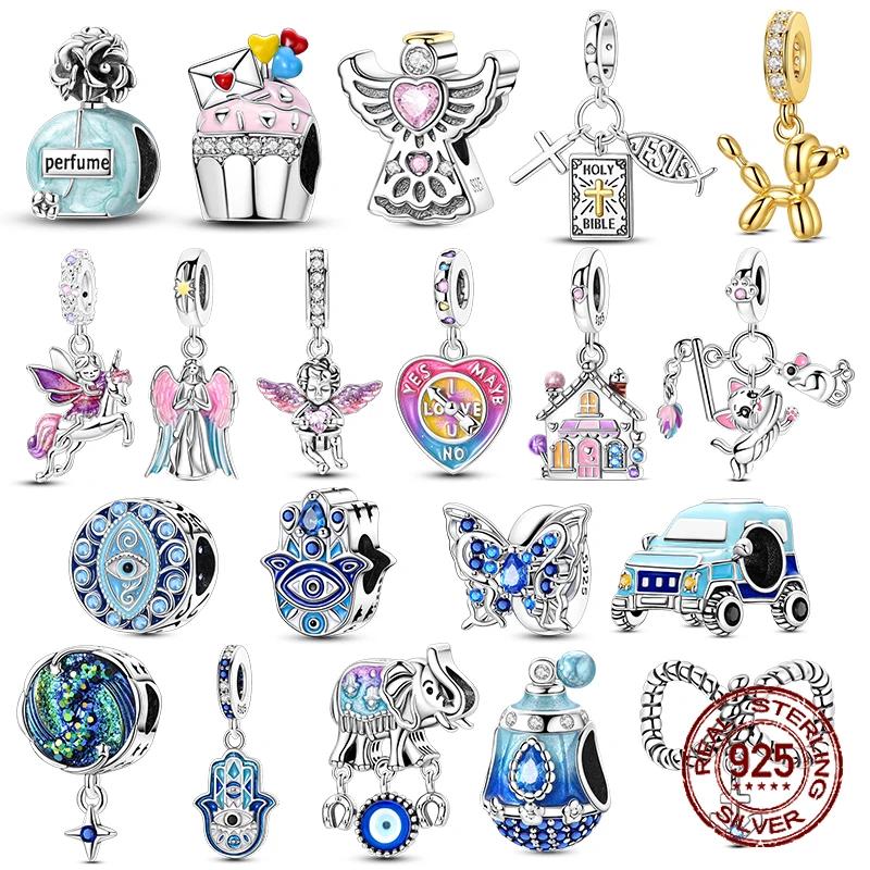 Copper Palm Guardian Eye Angel Heart Charms Beads Fit Original Bracelet Diy Jewelry Pendants Dangle Gift For Woman