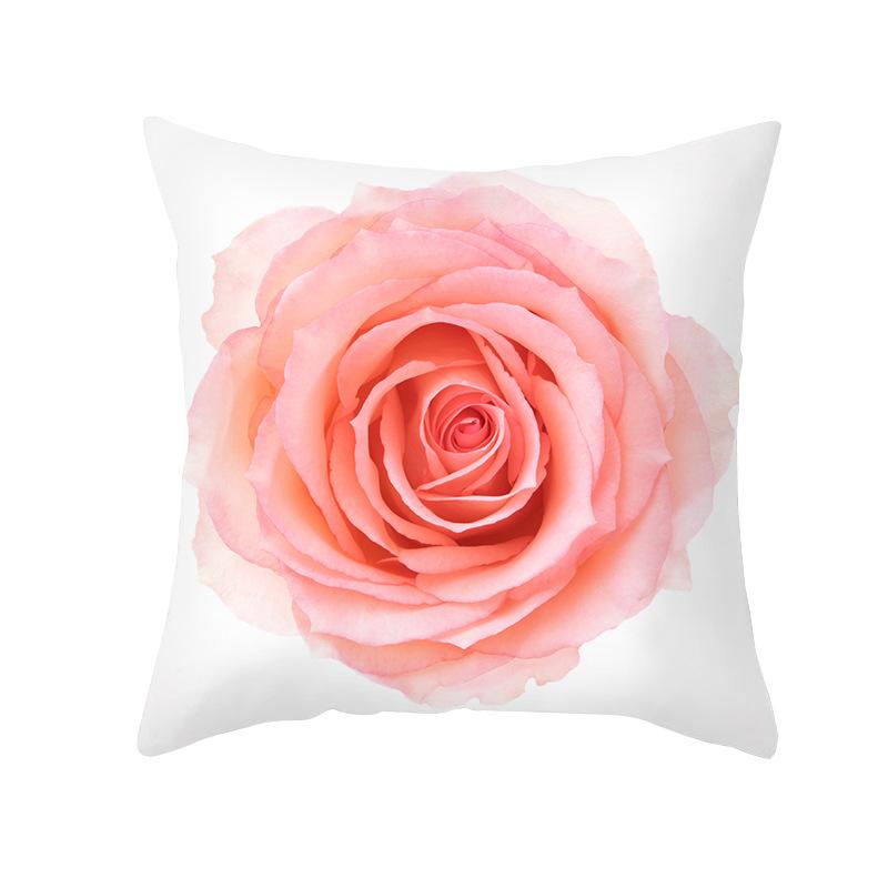 Pfirsichhaut Bedruckter Kissenbezug Rosa Ins Wind Blumen und Blätter Wohnzimmer Zuhause Kissenbezug Kissenbezug