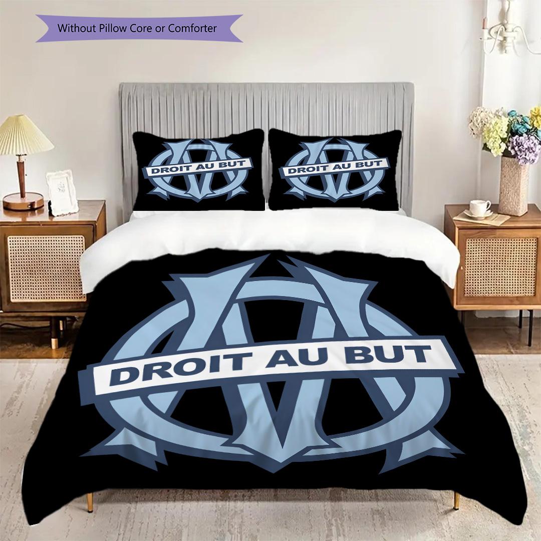 

Olympique Marseille Pattern Bedding Quilt Set Quilt Cover Pillowcase Home Decoration Birthday Gift (1 * duvet cover + 2 * pillowcase, without core) 135x200cm