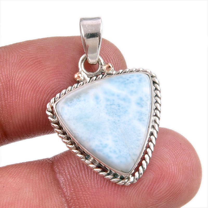 

Natural Republic Larimar Gemstone Handmade 925 Solid Silver Pendant 1.50 H1K45