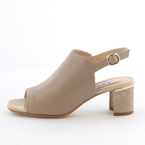 Himiko Chunky Heel Covered Sandals/643203 Beige 220