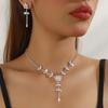Elegant Crystal Necklace & Earrings Set for Weddings and Banquets