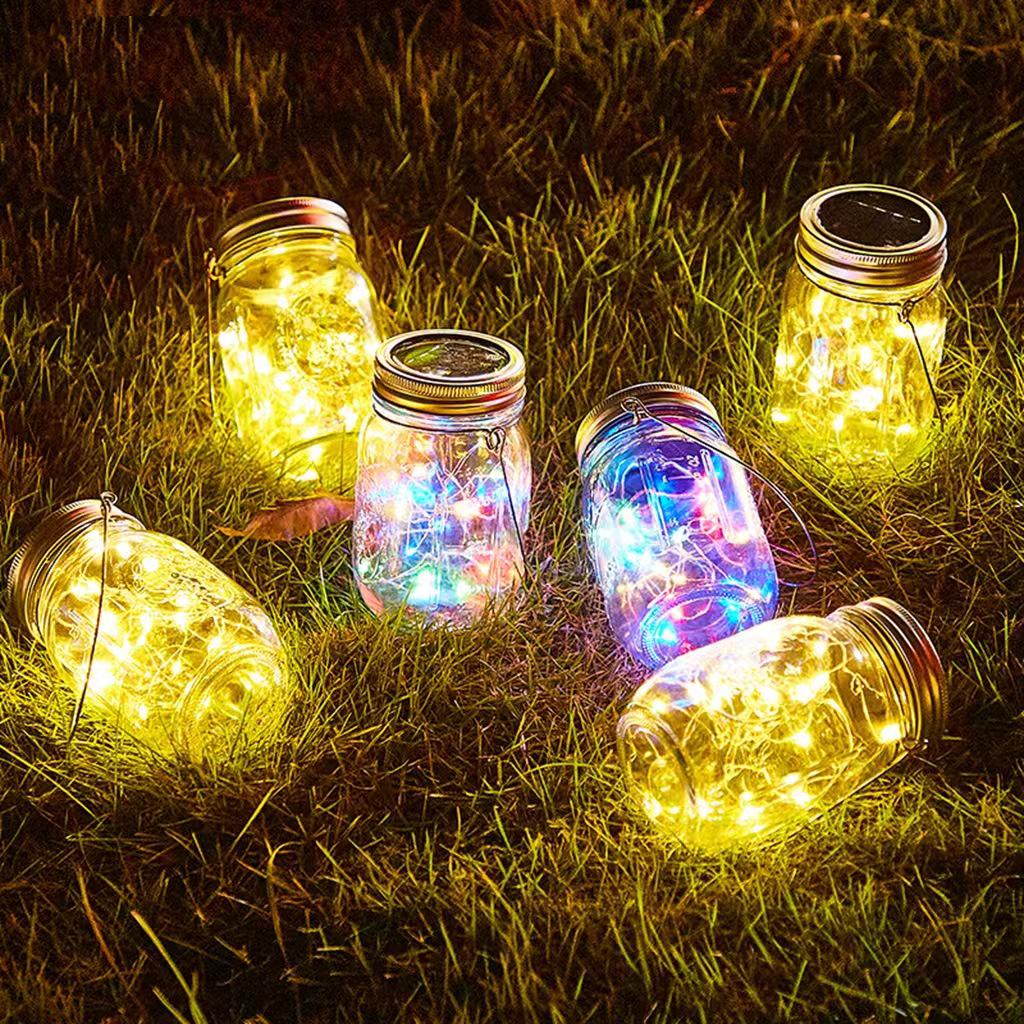 Solar Waterproof Mason Jar Lights for Outdoor Decoration