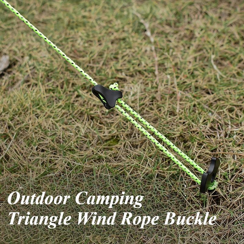 Camping Tent Wind Rope Buckle Durable Triple Corner Cord Tightener Outdoor Awning Rope Fixing Accessories