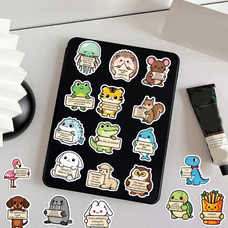 100Pcs Removable Reusable Animal Stickers PVC Decorative Labels Decals Suitable For Devices Home Decor Creative Projects