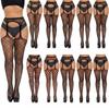 High Waist Sexy Tights Fishnet Black Stockings Open Crotchless Body Tight High Large Plus Size Pantyhose for Oversized Women
