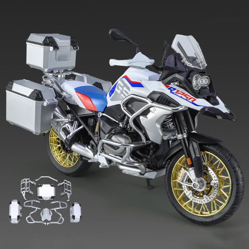 1/9 BMW R1250 GS ADV Alloy Racing Motorcycle Diecasts Street Sports Motorcycle Model Simulation with Light Collection Kids Toys Gift