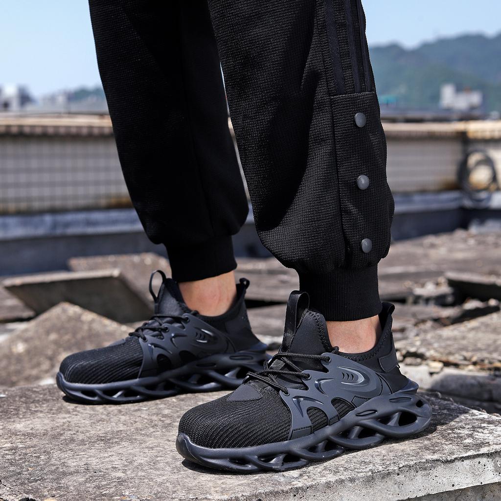 Safety Footwear Men Work Boots Lightweight Cushion Steel Toe Sneakers Puncture-Proof Work Shoes Indestructible Male Shoes