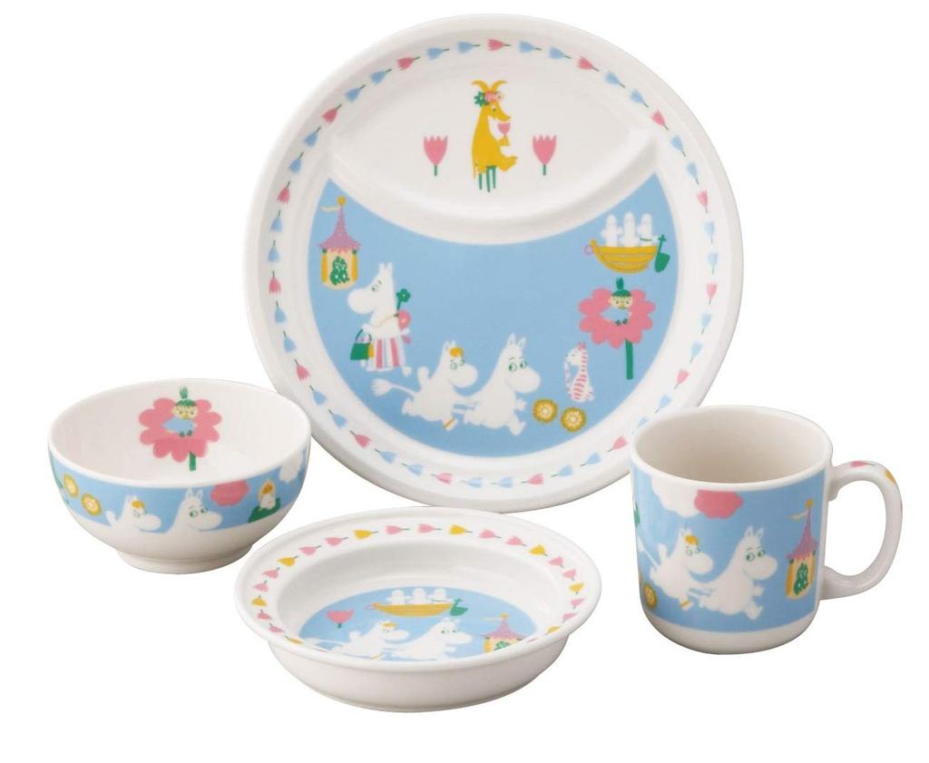 Yamaka Shoten MOOMIN Tableware Set Baby and Tableware Microwave and Dishwasher Safe Moomin Goods Nordic Day Present Tableware Gift Wedding Gift Made