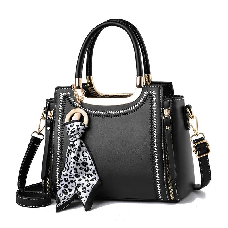 Fashi Women Handbags PU Leather Top-handle Totes Embroidery Crossbody Bag Female Luxury Tasel Design Shoulder Bag Bolso Mujer