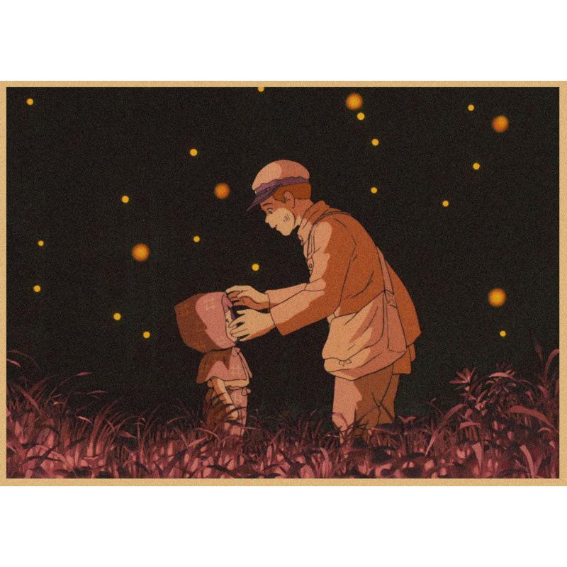 Anime Zeichentrickfilm 'Die letzten Glühwürmchen' Retro Poster - Kostenloser Versand