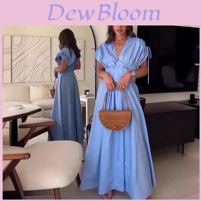 None Casual Maxi Dress With 3d Floral Print For Summer Vacation