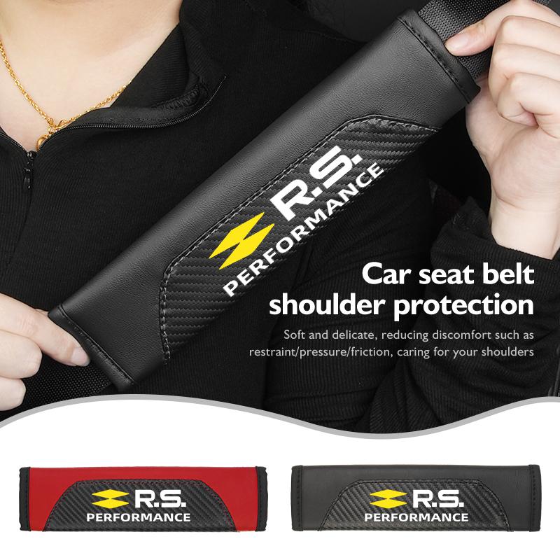 Universal Car Seat Belt Leather Shoulder Strap Protector Pad For Renault Symbol Clio 3 4 Sparco Dacia RS Megan Scenic EspaceHE3F