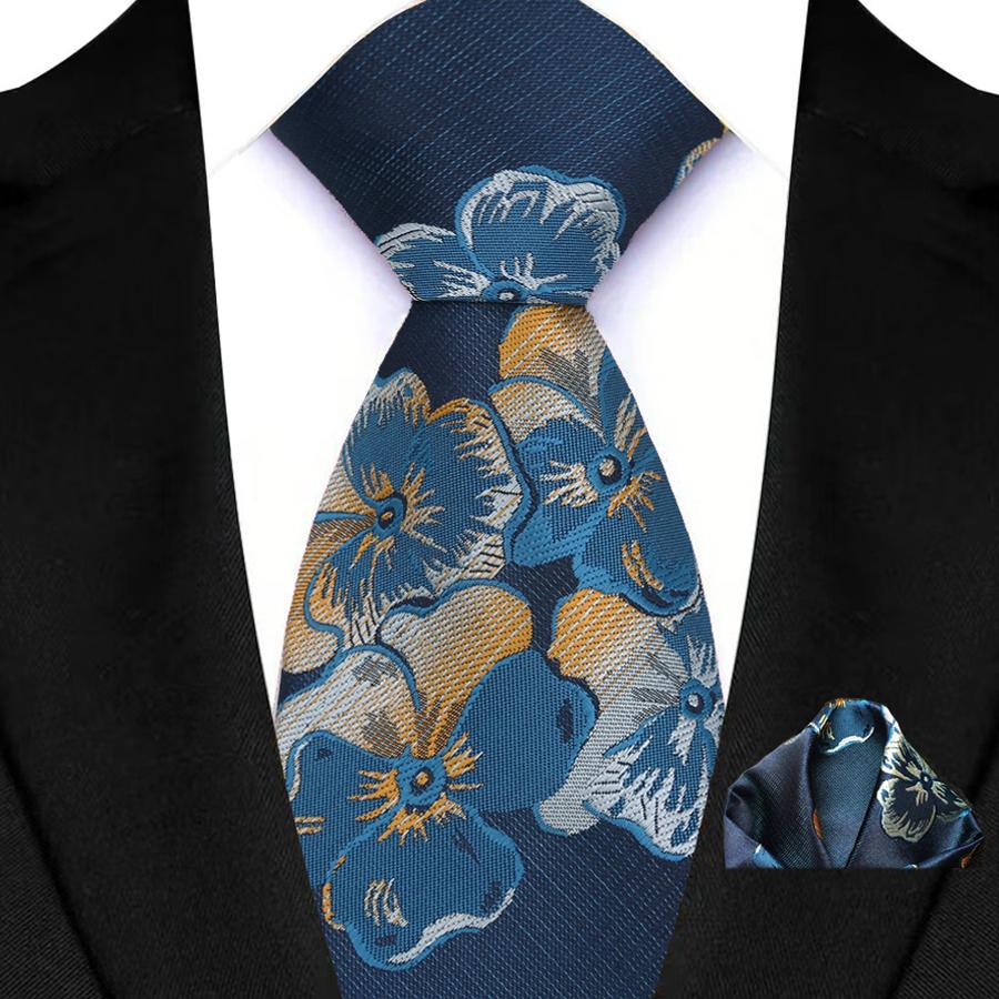 Classic Mens 8cm Tie Set Navy Polka Dot Stripes Tie For Men Wedding Business Party Fashion Design Quality Hanky Necktie Set